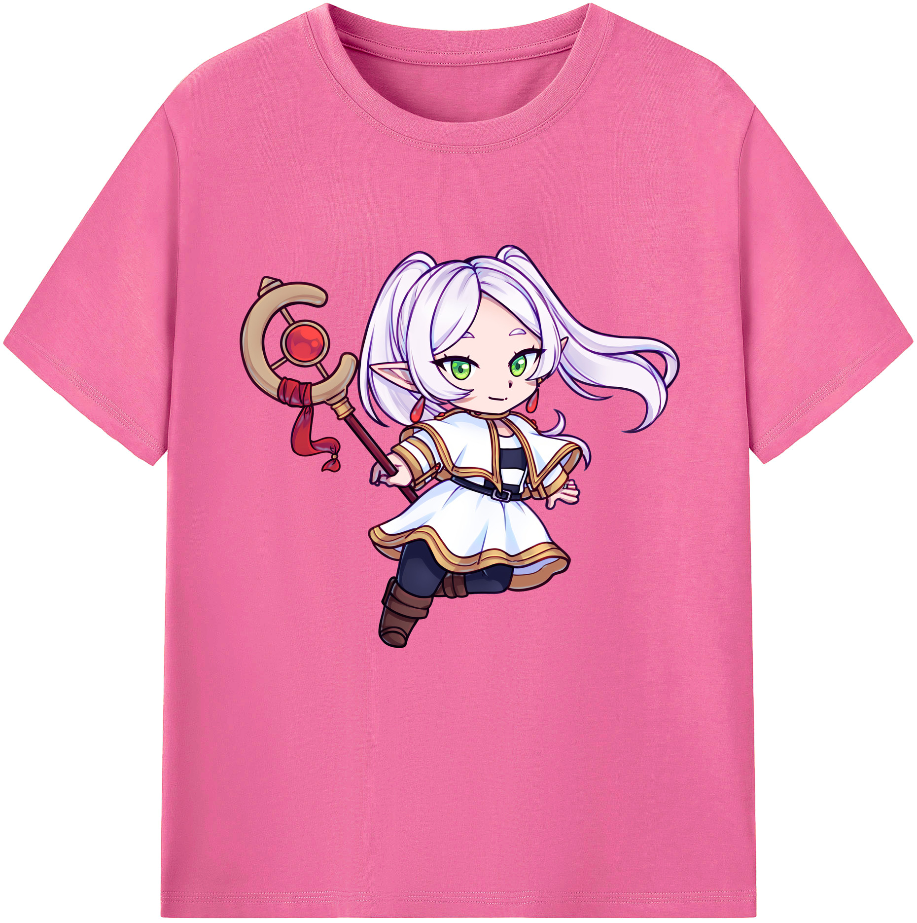 （画像用） 葬送のフリーレン Frieren レディースカジュアルプリントTシャツ（綿100％）